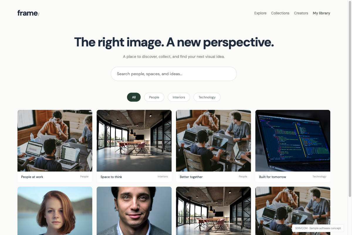 Stock image discovery software example